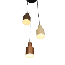 Trio Leuchten Pendelleuchten|Wohnzimmerlampen*Hängelampe aus Bronze mit Taupe und Beige, 3-flammig – Ans