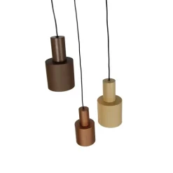 Trio Leuchten Pendelleuchten|Wohnzimmerlampen*Hängelampe aus Bronze mit Taupe und Beige, 3-flammig – Ans