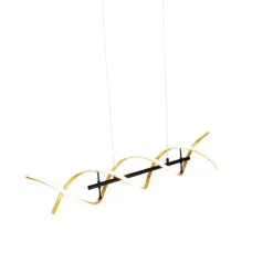 Trio Leuchten Led-Pendelleuchten|Pendelleuchten*Hängelampe Gold inkl. LED 3-stufig dimmbar in Kelvin - Henk