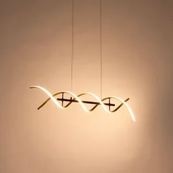 Trio Leuchten Led-Pendelleuchten|Pendelleuchten*Hängelampe Gold inkl. LED 3-stufig dimmbar in Kelvin - Henk