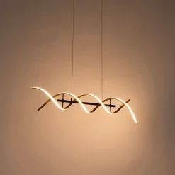 Trio Leuchten Led-Pendelleuchten|Pendelleuchten*Hängelampe Gold inkl. LED 3-stufig dimmbar in Kelvin - Henk