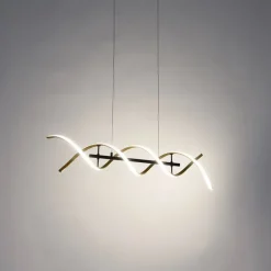 Trio Leuchten Led-Pendelleuchten|Pendelleuchten*Hängelampe Gold inkl. LED 3-stufig dimmbar in Kelvin - Henk