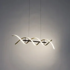 Trio Leuchten Led-Pendelleuchten|Pendelleuchten*Hängelampe Gold inkl. LED 3-stufig dimmbar in Kelvin - Henk