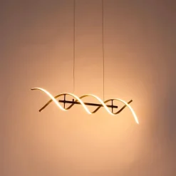 Trio Leuchten Led-Pendelleuchten|Pendelleuchten*Hängelampe Gold inkl. LED 3-stufig dimmbar in Kelvin - Henk