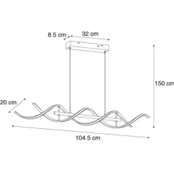 Trio Leuchten Led-Pendelleuchten|Pendelleuchten*Hängelampe Gold inkl. LED 3-stufig dimmbar in Kelvin - Henk