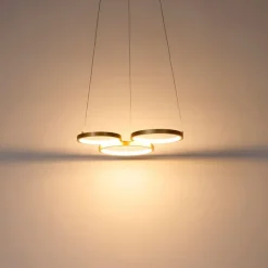 QAZQA Led-Pendelleuchten|Pendelleuchten*Hängelampe gold inkl. LED 3-Stufen dimmbar 3-flammig - Rondas