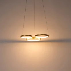 QAZQA Led-Pendelleuchten|Pendelleuchten*Hängelampe gold inkl. LED 3-Stufen dimmbar 3-flammig - Rondas