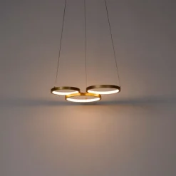 QAZQA Led-Pendelleuchten|Pendelleuchten*Hängelampe gold inkl. LED 3-Stufen dimmbar 3-flammig - Rondas