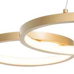 QAZQA Led-Pendelleuchten|Pendelleuchten*Hängelampe gold inkl. LED 3-Stufen dimmbar 3-flammig - Rondas