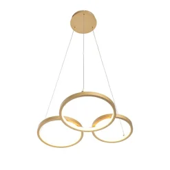 QAZQA Led-Pendelleuchten|Pendelleuchten*Hängelampe gold inkl. LED 3-Stufen dimmbar 3-flammig - Rondas