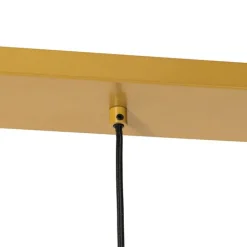 QAZQA Pendelleuchten|Wohnzimmerlampen*Hängelampe gold mit braunem Glas 30 cm länglich 3-flammig - Kevin