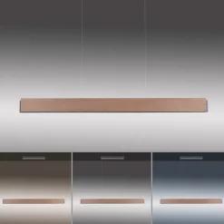 Paul Neuhaus Led-Pendelleuchten|Pendelleuchten*Hängelampe Holz 121 cm inkl. LED mit Fernbedienung - Ajdin