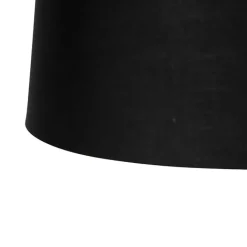 QAZQA Pendelleuchten|Wohnzimmerlampen*Hängelampe mit Baumwollschirmen schwarz mit Gold 35 cm - Blitz II schwarz