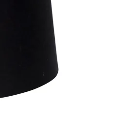 QAZQA Pendelleuchten|Wohnzimmerlampen*Hängelampe mit Baumwollschirm schwarz mit Gold 35 cm - Blitz I schwarz