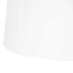 QAZQA Pendelleuchten|Wohnzimmerlampen*Hängelampe mit Leinenschirmen weiß 35 cm - Blitz II Stahl