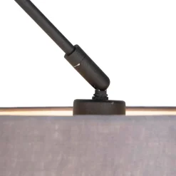 QAZQA Pendelleuchten|Wohnzimmerlampen*Hängelampe mit Leinenschirm dunkelgrau 35 cm - Blitz I schwarz