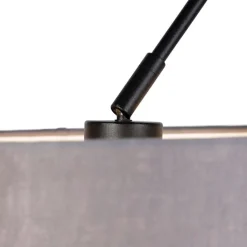 QAZQA Pendelleuchten|Wohnzimmerlampen*Hängelampe mit Leinenschirmen dunkelgrau 35 cm - Blitz II schwarz