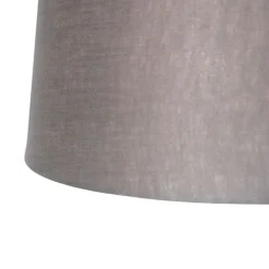 QAZQA Pendelleuchten|Wohnzimmerlampen*Hängelampe mit Leinenschirmen dunkelgrau 35 cm - Blitz II schwarz