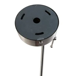 QAZQA Pendelleuchten|Wohnzimmerlampen*Hängelampe mit Leinenschirm weiß 35 cm - Blitz I Stahl