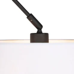 QAZQA Pendelleuchten|Wohnzimmerlampen*Hängelampe mit Leinenschirm weiß 35 cm - Blitz I schwarz