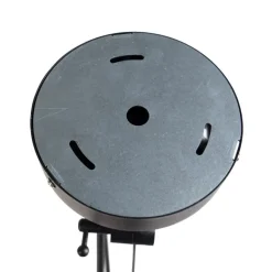 QAZQA Pendelleuchten|Wohnzimmerlampen*Hängelampe mit Leinenschirmen taupe 35 cm - Blitz II schwarz