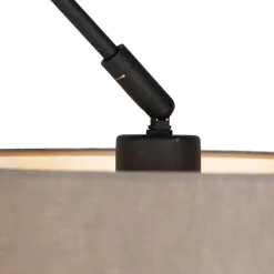 QAZQA Pendelleuchten|Wohnzimmerlampen*Hängelampe mit Leinenschirm taupe 35 cm - Blitz I schwarz