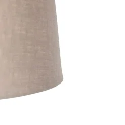 QAZQA Pendelleuchten|Wohnzimmerlampen*Hängelampe mit Leinenschirm taupe 35 cm - Blitz I schwarz