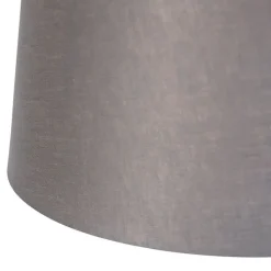 QAZQA Pendelleuchten|Wohnzimmerlampen*Hängelampe mit Leinenschirmen dunkelgrau 35 cm - Blitz II Stahl