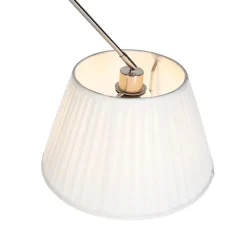 QAZQA Pendelleuchten|Wohnzimmerlampen*Hängelampe mit plissiertem Schirm creme 35 cm - Blitz I Stahl