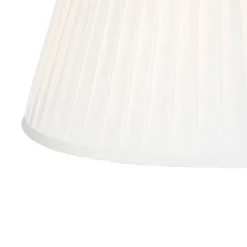 QAZQA Pendelleuchten|Wohnzimmerlampen*Hängelampe mit plissierten Schatten Creme 35 cm - Blitz II schwarz