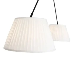 QAZQA Pendelleuchten|Wohnzimmerlampen*Hängelampe mit plissierten Schatten Creme 35 cm - Blitz II schwarz