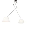 QAZQA Pendelleuchten|Wohnzimmerlampen*Hängelampe mit plissierten Schatten Creme 35 cm - Blitz II Stahl