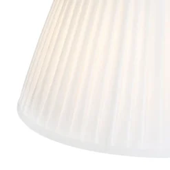 QAZQA Pendelleuchten|Wohnzimmerlampen*Hängelampe mit plissierten Schatten Creme 35 cm - Blitz II Stahl