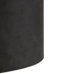 QAZQA Schlafzimmerlampen|Küchenlampen*Hängelampe mit Veloursschirm schwarz mit Gold 35 cm - Blitz I schwarz