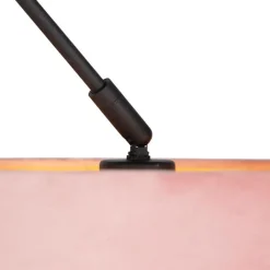QAZQA Pendelleuchten|Wohnzimmerlampen*Hängelampe mit Veloursschirm altrosa mit Gold 35 cm - Blitz I schwarz