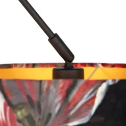 QAZQA Pendelleuchten|Wohnzimmerlampen*Hängelampe mit Veloursschirm Blumen mit Gold 35 cm - Blitz I schwarz