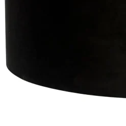 QAZQA Pendelleuchten|Wohnzimmerlampen*Hängelampe mit Veloursschirmen schwarz mit Gold 35 cm - Blitz II schwarz