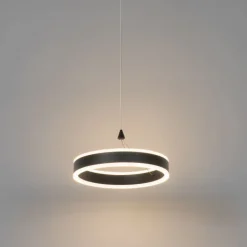 QAZQA Küchenlampen|Led-Pendelleuchten*Hängelampe schwarz 30 cm inkl. LED 3-stufig dimmbar - Lyani