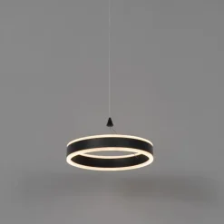 QAZQA Küchenlampen|Led-Pendelleuchten*Hängelampe schwarz 30 cm inkl. LED 3-stufig dimmbar - Lyani