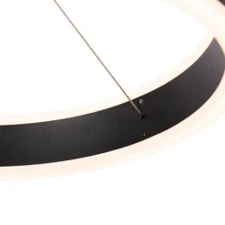 QAZQA Küchenlampen|Led-Pendelleuchten*Hängelampe schwarz 30 cm inkl. LED 3-stufig dimmbar - Lyani