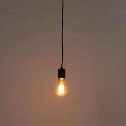 QAZQA Leuchten Ohne Schirm|Pendelleuchten*Hängelampe schwarz 1-flammig - Cavalux