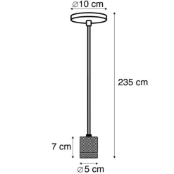 QAZQA Leuchten Ohne Schirm|Pendelleuchten*Hängelampe schwarz 1-flammig - Cavalux