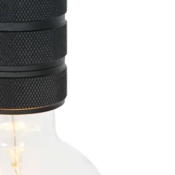 QAZQA Leuchten Ohne Schirm|Pendelleuchten*Hängelampe schwarz 1-flammig - Cavalux