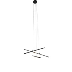 QAZQA Led-Pendelleuchten|Pendelleuchten*Hängelampe schwarz inkl. LED 3-Stufen dimmbar 6 Lichter - Jolanta