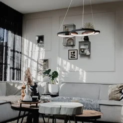 QAZQA Led-Pendelleuchten|Pendelleuchten*Hängelampe schwarz inkl. LED 3-Stufen dimmbar 3-flammig - Rondas