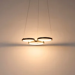 QAZQA Led-Pendelleuchten|Pendelleuchten*Hängelampe schwarz inkl. LED 3-Stufen dimmbar 3-flammig - Rondas