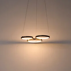 QAZQA Led-Pendelleuchten|Pendelleuchten*Hängelampe schwarz inkl. LED 3-Stufen dimmbar 3-flammig - Rondas