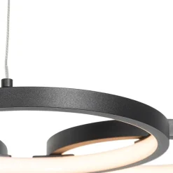 QAZQA Led-Pendelleuchten|Pendelleuchten*Hängelampe schwarz inkl. LED 3-Stufen dimmbar 3-flammig - Rondas