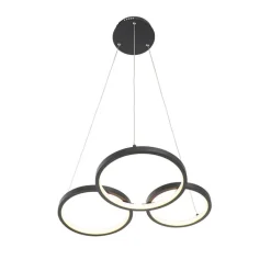 QAZQA Led-Pendelleuchten|Pendelleuchten*Hängelampe schwarz inkl. LED 3-Stufen dimmbar 3-flammig - Rondas