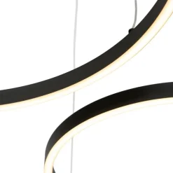 QAZQA Schlafzimmerlampen|Küchenlampen*Hängelampe schwarz inkl. LED 3-stufig dimmbar 3-flammig - Anello